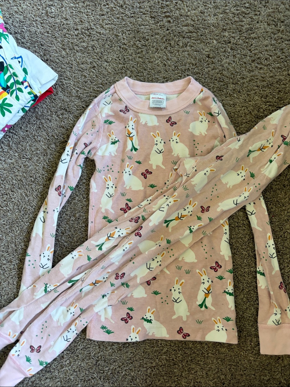 Hanna Andersson Pink Bunny Print Pajama Set